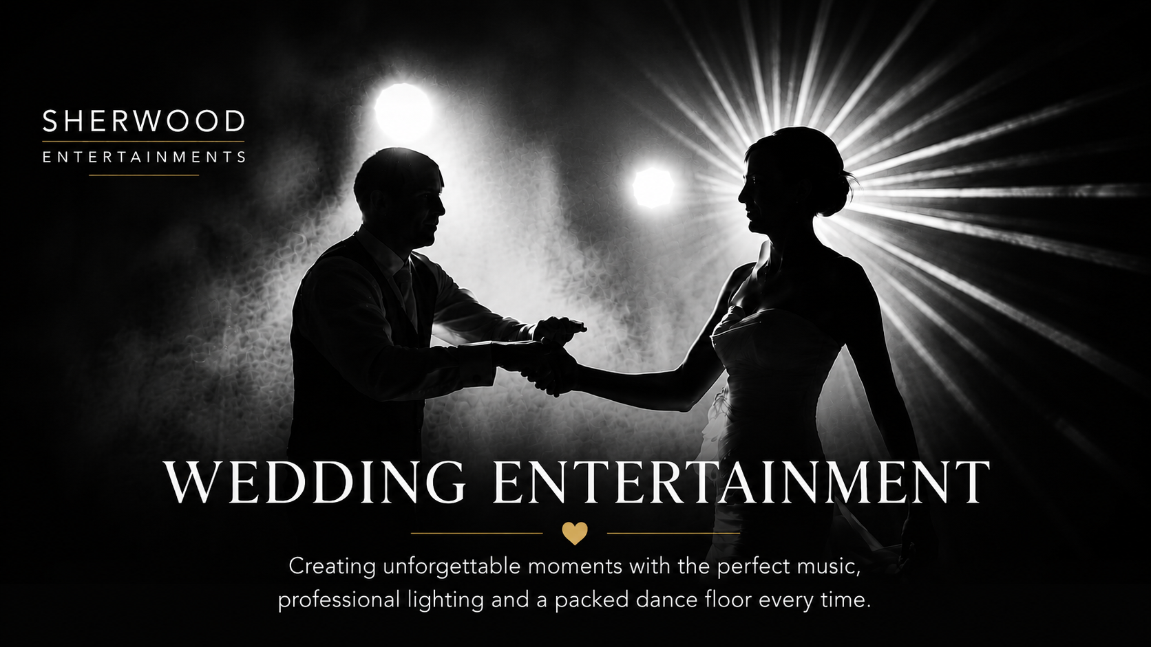 Bride and groom enjoying their first dance with Sherwood Entertainments wedding DJ service